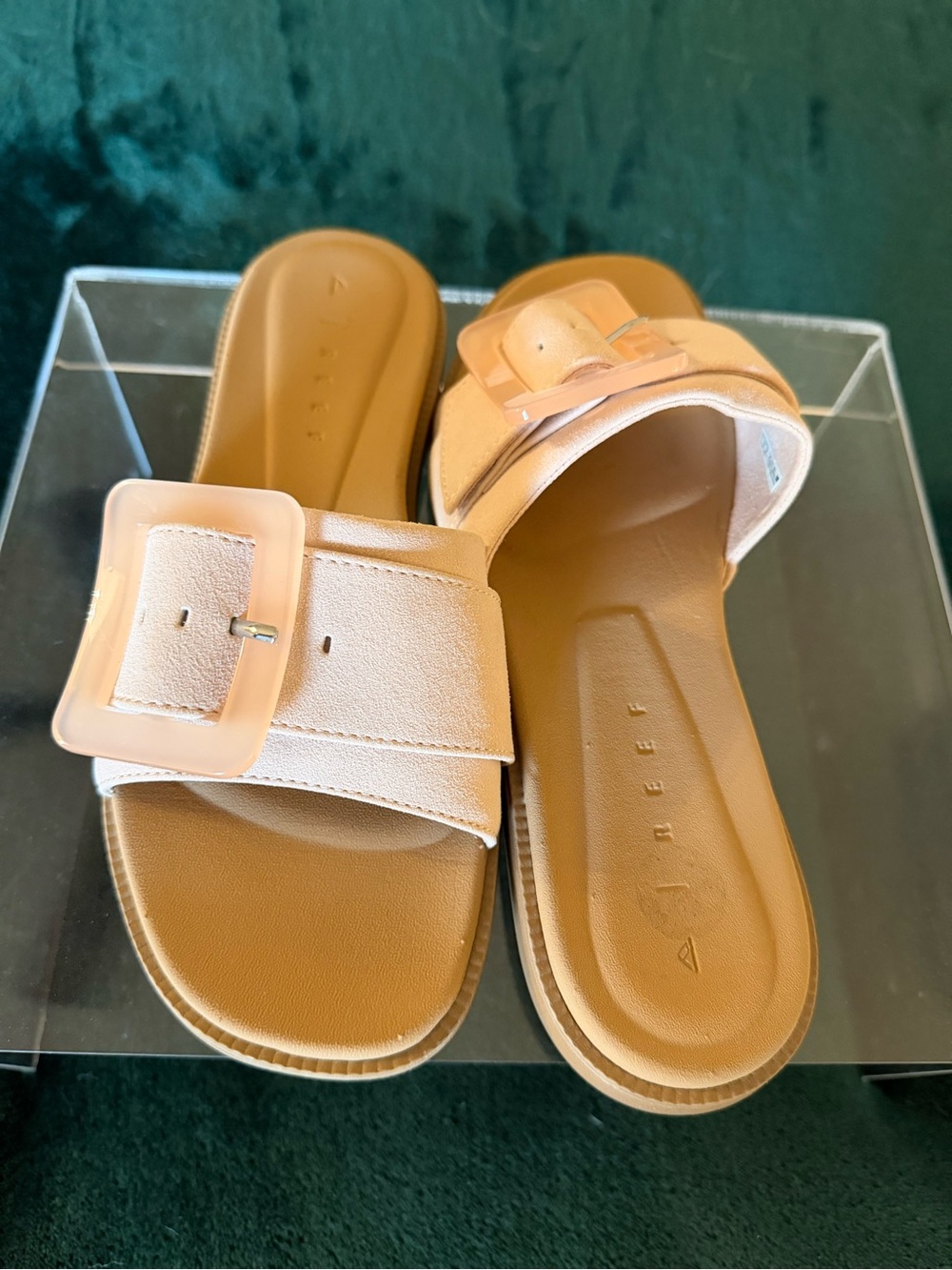 Reef Women's Blush Slide Sandals with Oversized Buckle 8